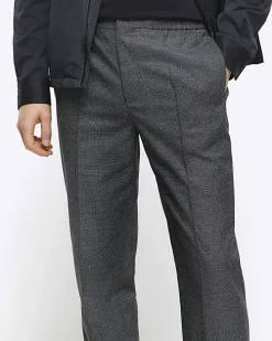 Grey slim fit smart joggers