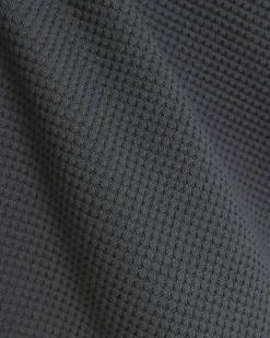 Grey slim fit textured baseball polo
