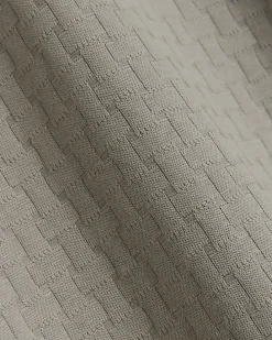 Grey slim fit weave jacquard polo