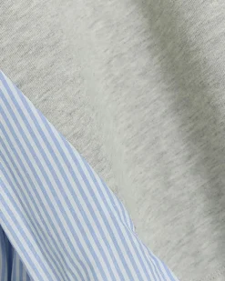 Grey stripe hybrid sweatshirt