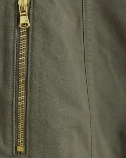 Khaki cargo crop wide leg trousers
