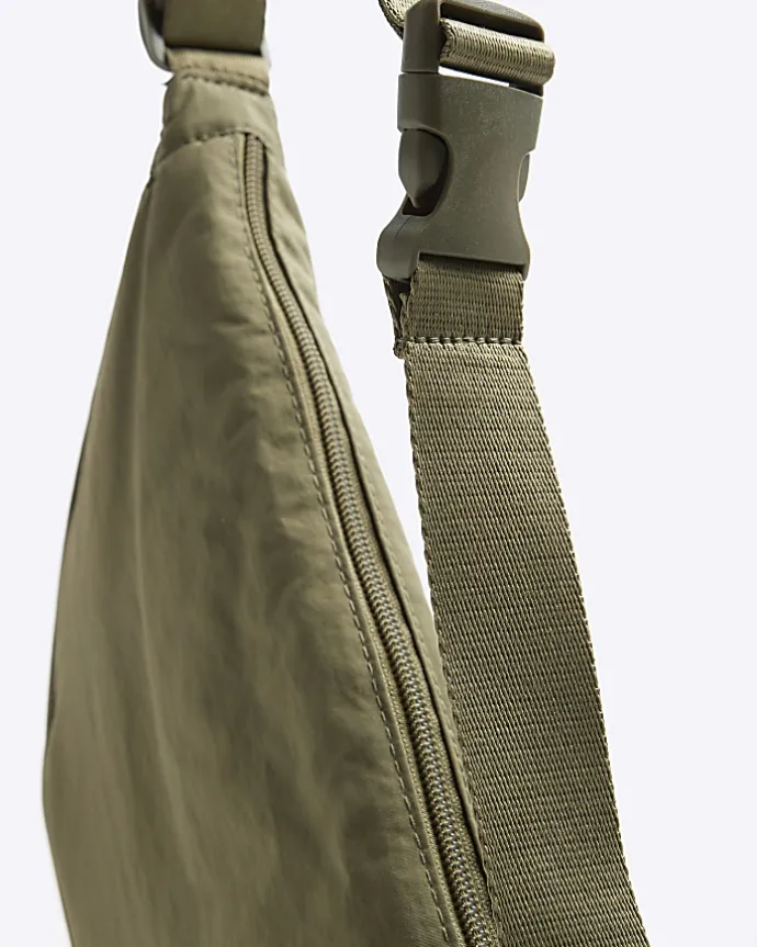 Khaki crinkle bum bag
