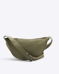 Khaki crinkle bum bag