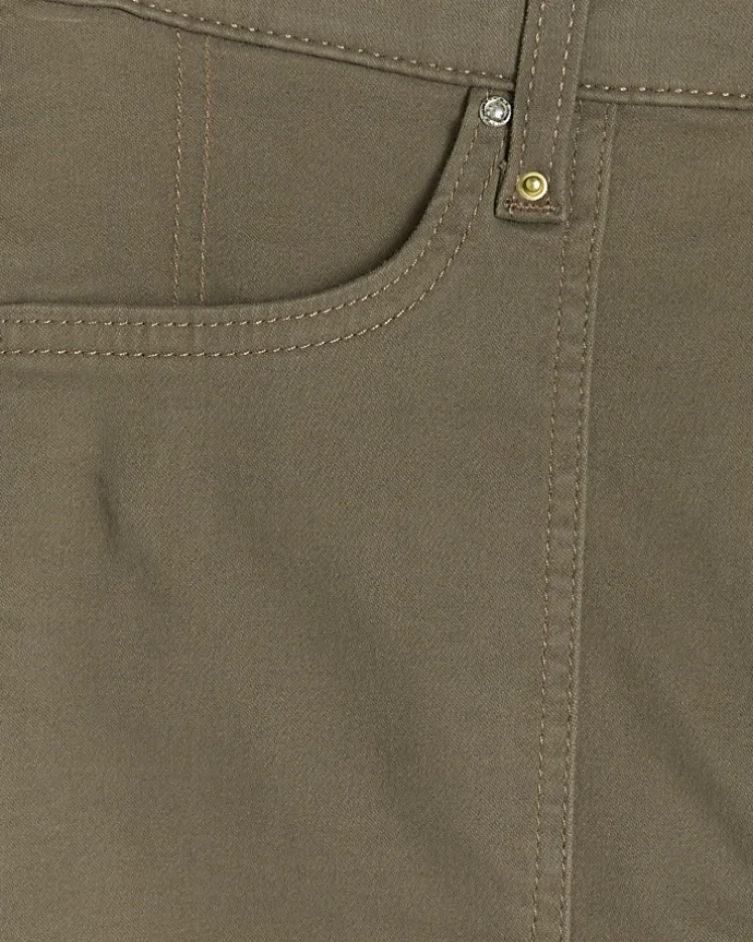 Khaki high waisted skinny jeans