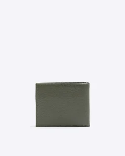 Khaki leather pebbled wallet