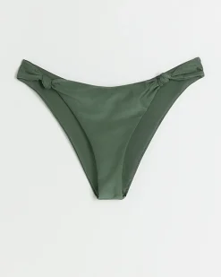Khaki low rise knot bikini botoms