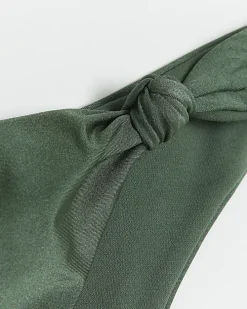 Khaki low rise knot bikini botoms