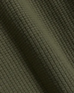 Khaki slim fit waffle texture jumper