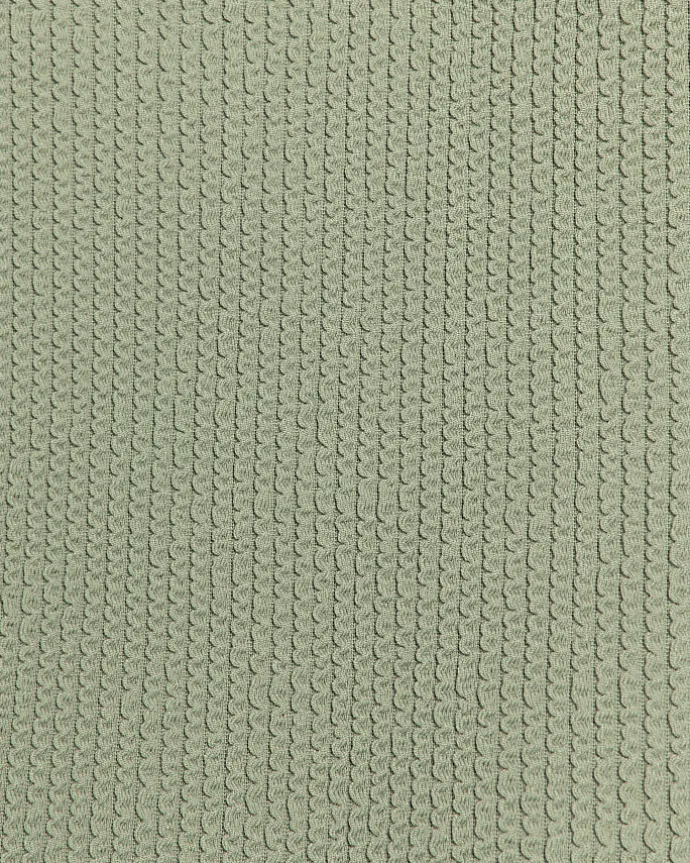 Khaki textured halter swimsuit