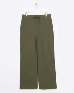 Khaki wide leg joggers