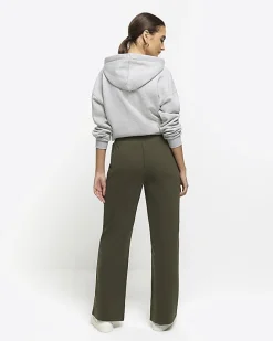 Khaki wide leg joggers