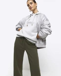 Khaki wide leg joggers