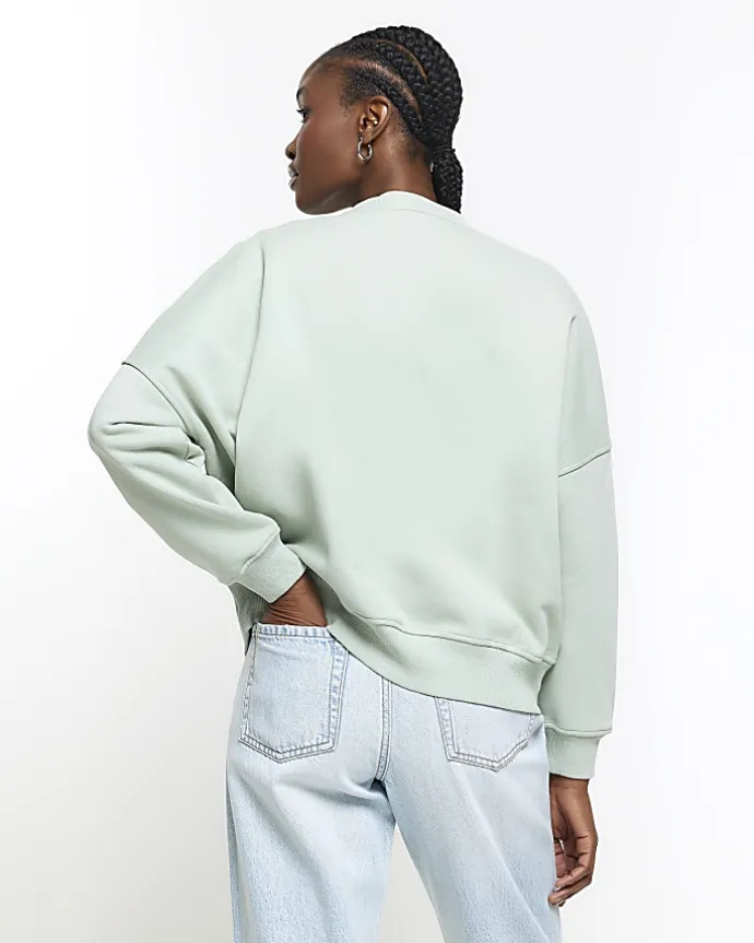 Light Green zip up bomber sweatshirt