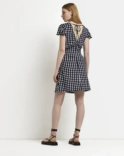 Maternity black frill mini dress