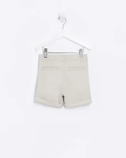 Mini Boys Beige Stretch Chino Shorts