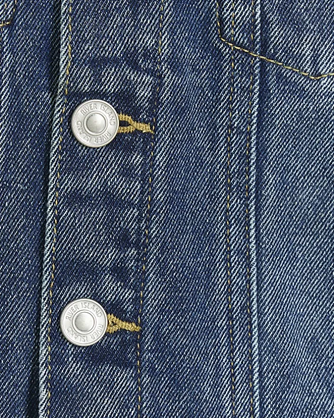 Mini boys blue hooded denim trucker jacket