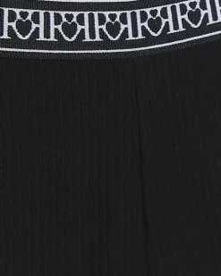 Mini girls black RI rib cycle shorts