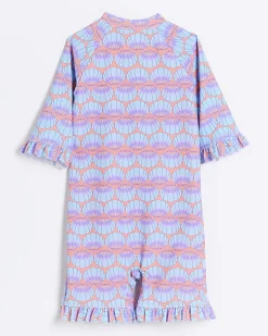 Mini girls coral sun safe rash suit