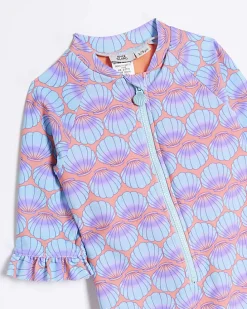 Mini girls coral sun safe rash suit