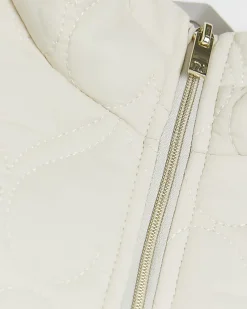 Mini girls cream heart padded jacket