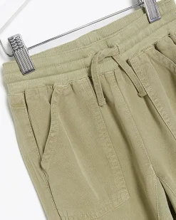 Mini girls green lyocell cuffed joggers