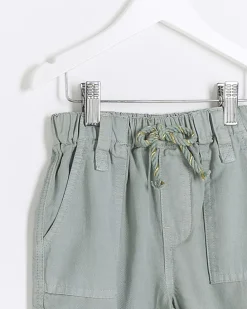 Mini Girls Green Lyocell Cargo Trousers