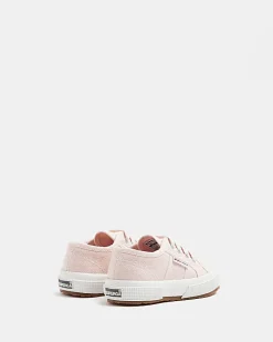 Mini girls pink Superga lace up trainers
