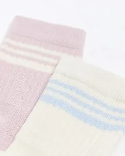 Mini girls pink varsity socks 2 pack