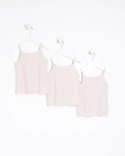 Mini girls pink vests 3 pack