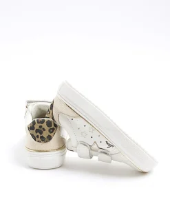 Mini girls white star velcro trainers