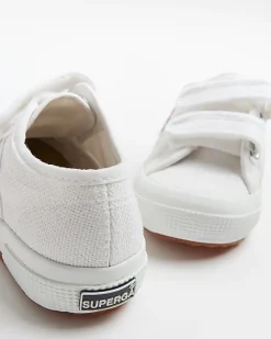 Mini girls white superga velcro shoes
