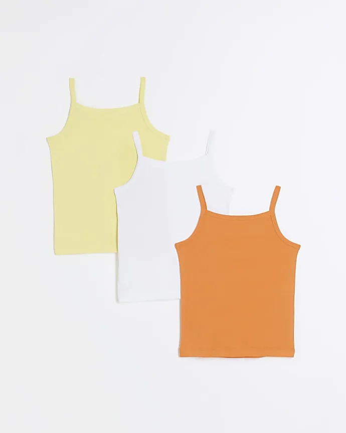 Mini girls yellow vests 3 pack