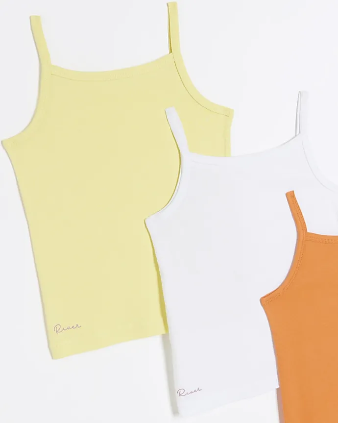 Mini girls yellow vests 3 pack