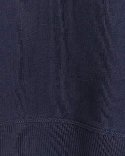 Navy crop plain sweatshirt