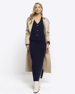 Navy knit waistcoat