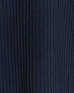 Navy muscle fit brick knit t-shirt