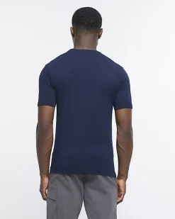 Navy muscle fit short sleeve t-shirt