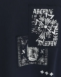 Navy regular fit gothic graphic sweatshirt