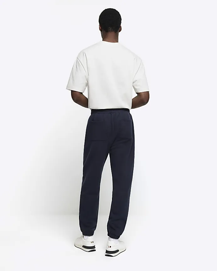 Navy regular fit joggers