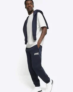 Navy regular fit joggers
