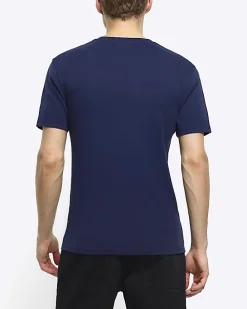 Navy RI Studio muscle fit t-shirt
