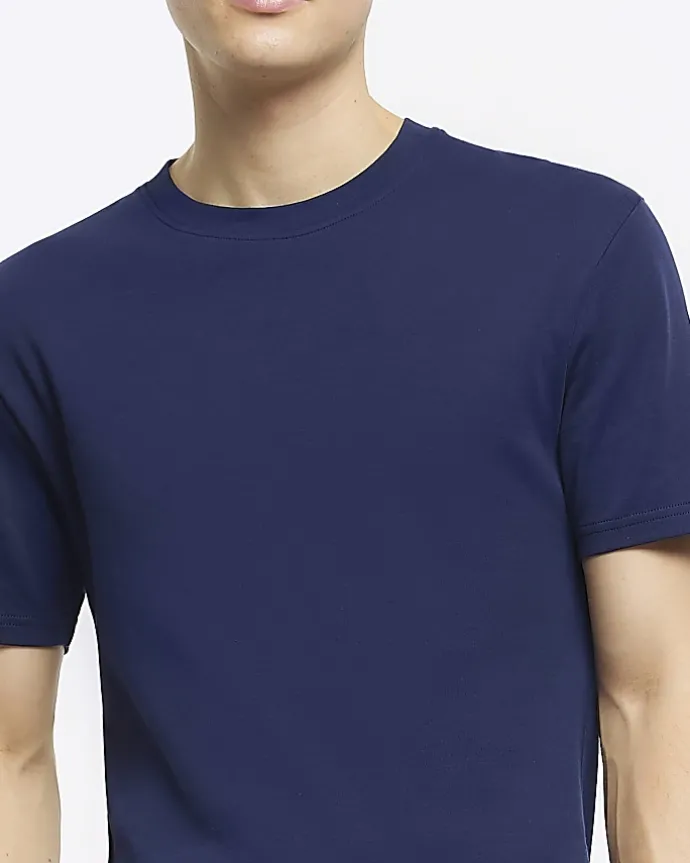 Navy RI Studio muscle fit t-shirt