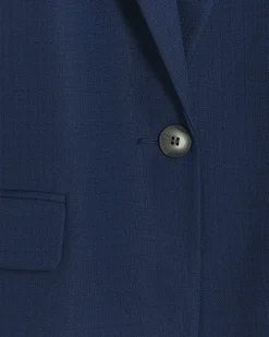 Navy rolled sleeve relaxed blazer