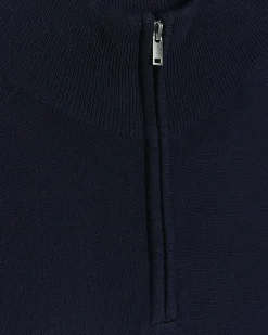 Navy slim fit half zip jumper
