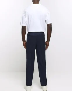 Navy slim fit smart joggers