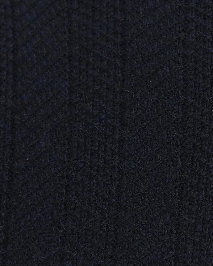 Navy slim fit wool blend crew jumper