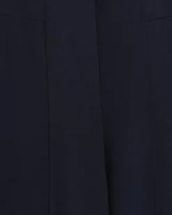 Navy Stitched Wide Leg Trousers