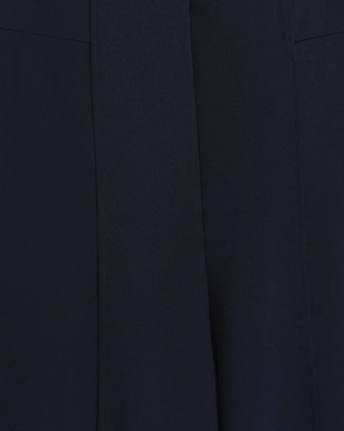 Navy Stitched Wide Leg Trousers