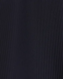 Navy tapered fit plisse smart trousers
