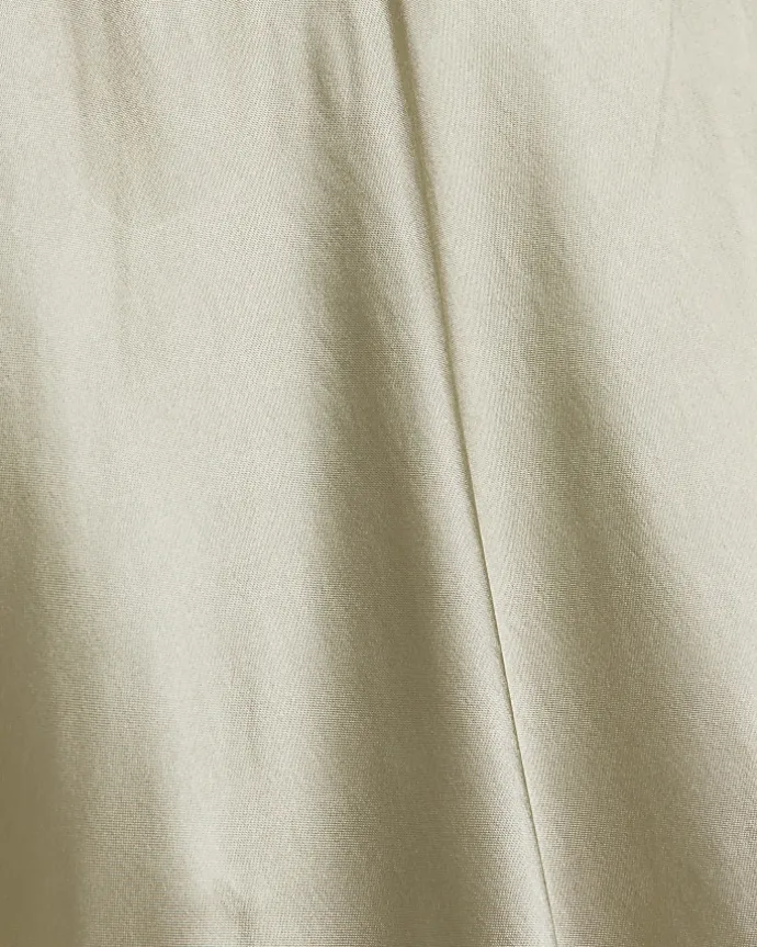 Petite beige tie waist midi skirt